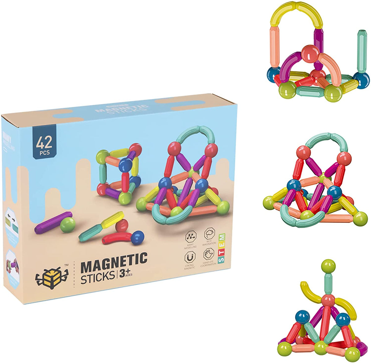 Bloc de Construction Magnétique Montessori