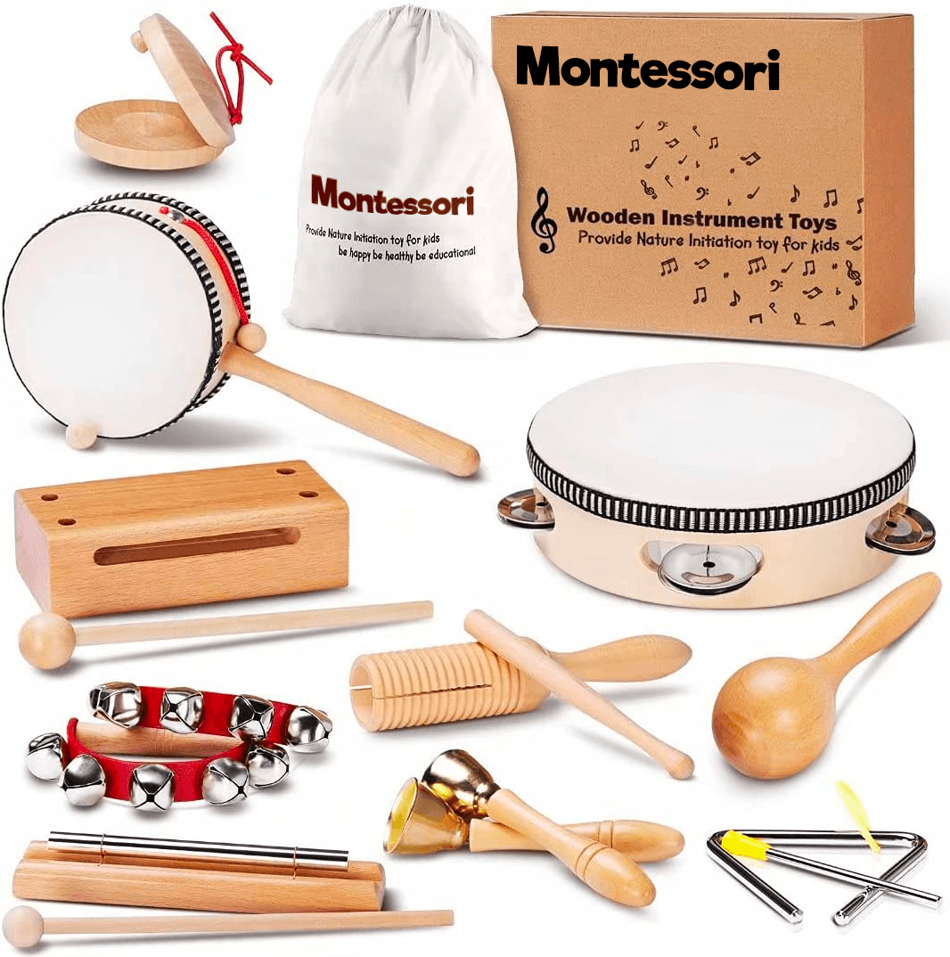 Instruments de musique pour tout-petits avec sac de transport, ensemble de  jouets de percussion de musique 12 en 1 pour les enfants avec Xylop